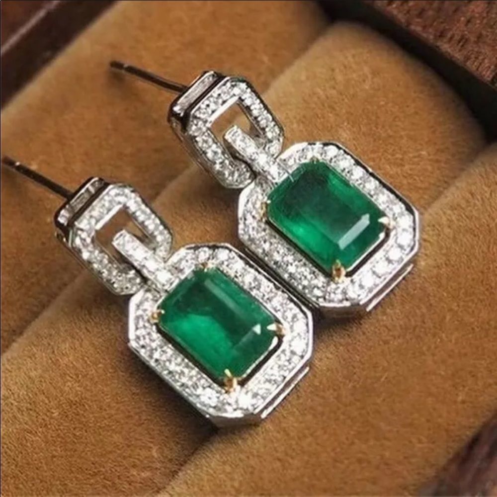 The Oz Drop 925 Emerald green estate inspired 925 silver - Picture 4 of 16
